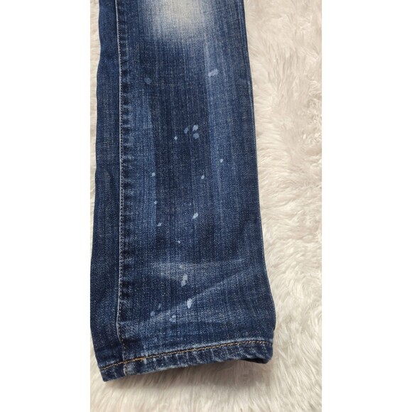 Madewell Distressed Stretch Straight Dark Wash Jeans Size 27x30 - Picture 3 of 13